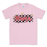 Bubblegum Pink checkered mama Classic Tee - MaliasSmallBusiness