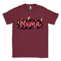 Burgundy checkered mama Classic Tee - MaliasSmallBusiness