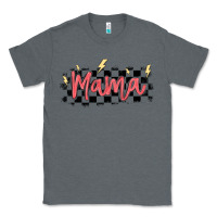 Charcoal Heather checkered mama Classic Tee - MaliasSmallBusiness