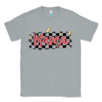 Heather Grey checkered mama Classic Tee - MaliasSmallBusiness