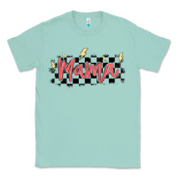 Seafoam checkered mama Classic Tee - MaliasSmallBusiness