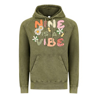 Vintage Olive nine is a vibe Vintage Hoodie - MaliasSmallBusiness