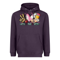 Plum Peace love teach Heavyweight Hoodie - CowGirlArtShop