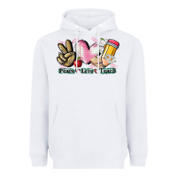 White Peace love teach Heavyweight Hoodie - CowGirlArtShop