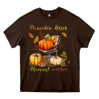Chocolate Brown pumpkin kisses harvest wishes Heavy Core Tee - BundleAndBundleShop