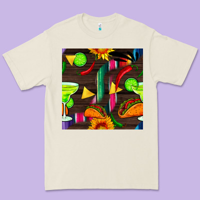 Margarita And Taco Seamless Pattern Premium Tee Designed By Bundleandbundleshop