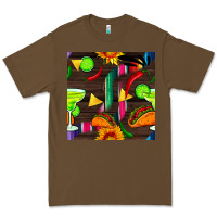 Cacao margarita and taco seamless pattern Premium Tee - BundleAndBundleShop