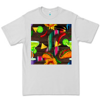 Dove Grey margarita and taco seamless pattern Premium Tee - BundleAndBundleShop