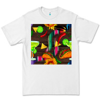 White margarita and taco seamless pattern Premium Tee - BundleAndBundleShop