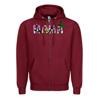 Burgundy Halloween spooky Mama Zipper Hoodie - NancyCooperArtShop