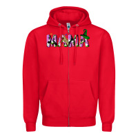 Red Halloween spooky Mama Zipper Hoodie - NancyCooperArtShop