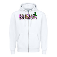 White Halloween spooky Mama Zipper Hoodie - NancyCooperArtShop