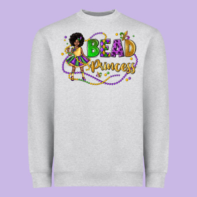 Bead Princess Mardi Gras Heavyweight Sweatshirt Designed By Lillyallendesigns