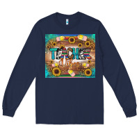 Navy teacher vibes tumbler Long Sleeve Tee - BundleAndBundleShop