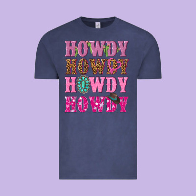 Pink Howdy Howdy Howdy Vintage Tee Designed By Nancycooperartshop