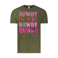 Vintage Olive pink howdy howdy howdy Vintage Tee - NancyCooperArtShop