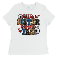 Little Sister Biggest Fan Soccer Ladies Tee | Teevron