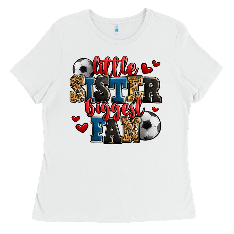 Little Sister Biggest Fan Soccer Ladies Tee by Jasminsmagicworld | Teevron