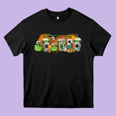 Soccer Coffee Cups Heavy Core Tee Designed By Jasminsmagicworld