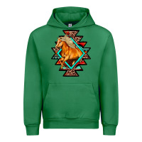 Emerald Aztec Symbol With Horse Urban Hoodie - FaDigitalArtStudio