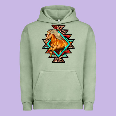 Aztec Symbol With Horse Urban Hoodie Designed By Fadigitalartstudio