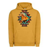 Pigment Peanut Butter Aztec Symbol With Horse Urban Hoodie - FaDigitalArtStudio