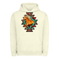 Pigment Pistachio Aztec Symbol With Horse Urban Hoodie - FaDigitalArtStudio