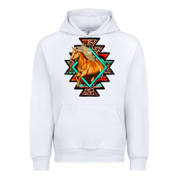 White Aztec Symbol With Horse Urban Hoodie - FaDigitalArtStudio