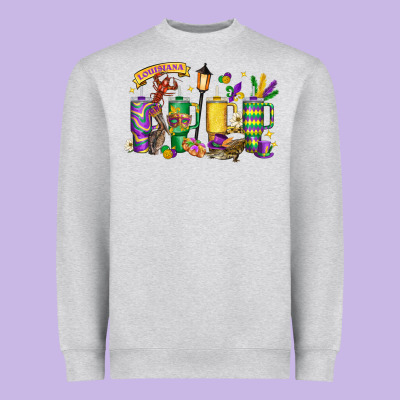 Obsessive Cup Disorder Mardi Gras Heavyweight Sweatshirt Designed By Lillyallendesigns