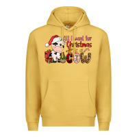 Antique Gold all want for christmas is a cow Premium Hoodie - CowGirlArtShop