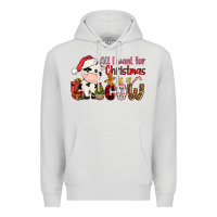 Dove Grey all want for christmas is a cow Premium Hoodie - CowGirlArtShop
