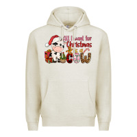 Oatmeal Heather all want for christmas is a cow Premium Hoodie - CowGirlArtShop