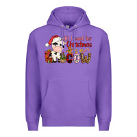 Purple all want for christmas is a cow Premium Hoodie - CowGirlArtShop