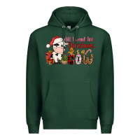 Sports Green all want for christmas is a cow Premium Hoodie - CowGirlArtShop