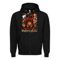Black santas favorite pharmacist afro messy bun Zipper Hoodie - texasbilliewilder