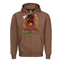 Chestnut santas favorite pharmacist afro messy bun Zipper Hoodie - texasbilliewilder
