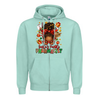 Seafoam santas favorite pharmacist afro messy bun Zipper Hoodie - texasbilliewilder