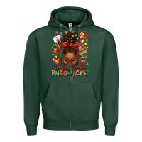 Sports Green santas favorite pharmacist afro messy bun Zipper Hoodie - texasbilliewilder