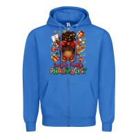 True Royal santas favorite pharmacist afro messy bun Zipper Hoodie - texasbilliewilder