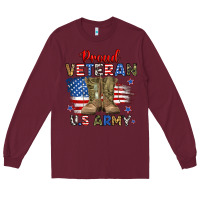 Burgundy proud veteran u.s army Long Sleeve Tee - RanaPortraitStore