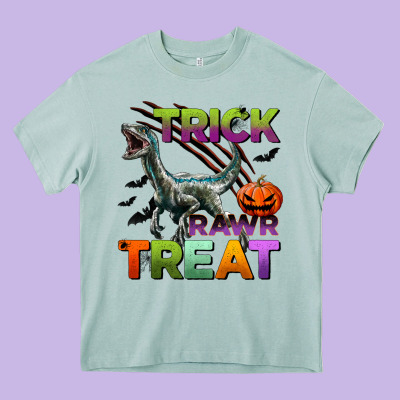 Trick Rawr Treat Heavy Core Tee Designed By Bundleandbundleshop