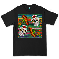 Black sugar skull seamless pattern Premium Tee - BundleAndBundleShop