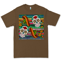 Cacao sugar skull seamless pattern Premium Tee - BundleAndBundleShop