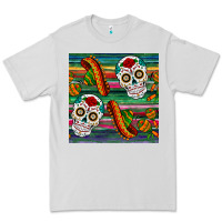 Dove Grey sugar skull seamless pattern Premium Tee - BundleAndBundleShop