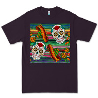 Plum sugar skull seamless pattern Premium Tee - BundleAndBundleShop