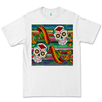 White sugar skull seamless pattern Premium Tee - BundleAndBundleShop