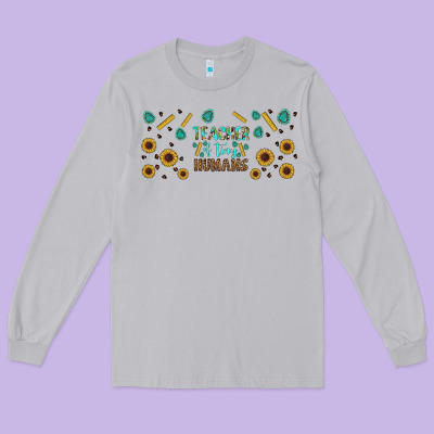 Teacher Of Tiny Humans Libbey Glass Long Sleeve Tee Designed By Bundleandbundleshop