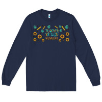 Navy teacher of tiny humans libbey glass Long Sleeve Tee - BundleAndBundleShop