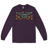 Plum teacher of tiny humans libbey glass Long Sleeve Tee - BundleAndBundleShop