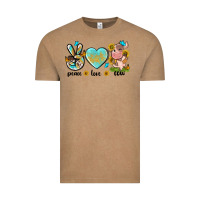 Vintage Coffee peace love cute cow Vintage Tee - NancyCooperArtShop